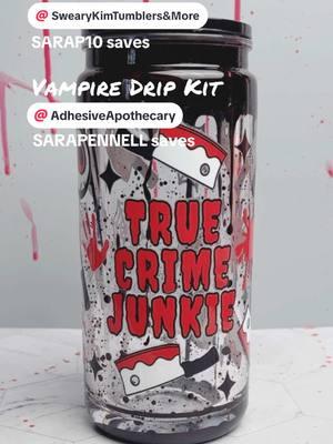 Adhesive Apothecary just restocked and Sweary Kim stocks tonight at 4pm with a 40% off sale using my code this weekend! #tumbler #dripcup #driptumbler #driptutorial #adhesiveapothecary #swearykimblanksandmore #trucrime #trucrimecup #fakeblood #fakebloodwarning #fakebloodwarning⚠️ #sillymdesigns #insidethecraftcave #craftcave 