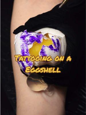 Tattooing on a eggshell🐣ASMR Full Process #tattoo #tattooartist #tattoostyle #tattoolovers #tattooideas #tattootiktok #art #artist #artistsoftiktok #drawing #eggshell #realismtattoo #portraittattoo #minitattoo #pettattoo #chick #animaltattoo 