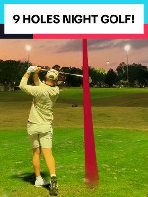 Had a blast playing under the lights! Have you ever played a night course? #golf #golftiktok #golftok #fypシ #fyp #golfswing #9holes90seconds #nightgolf 