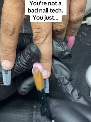 Just a few adjustments and you got it ✅ 💅🏽 #nailtech #beginnernailtechs #nailstutorial #acrylicnails #howtodonails #diynails #nailclients #nailprices 