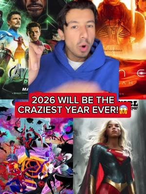 2026 will be the craziest year ever!😱 #supes #2026 #movie #film #avengers #dunemessiah #ufo #spiderman #christophernolan #dc #supergirl #spiderverse #cinema 