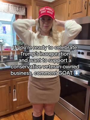 Comment GOAT and I’ll send you the info on this awesome veteran-owned business that supports Trump! #trump2024🇺🇸 #presidenttrump2024 #republicanwomen #republican #trump #inaugurationday 