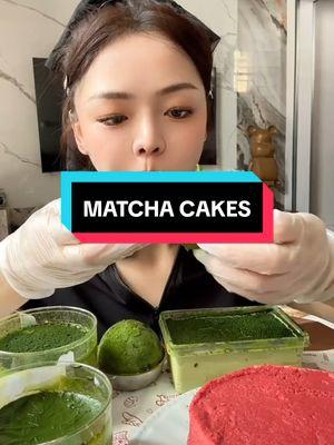 MATCHA CAKES #matcha #matchacake #ilovetiktok  #mukbang_452 