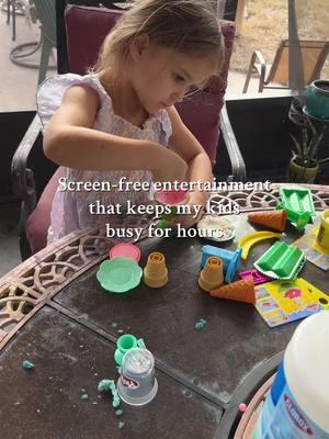 Some parents let the tablet babysit their kids….I let the playdough sets do the job 😅  #parenttok #screenfree #kidtok #tabletkids #playdough 