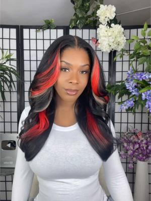 Outre Perfect Hairline 13x6 Fully Hand Tied Lace Wig style Jaylin color 1B/Drff Scarlet Red Frost from @outre #outre #fyp #nyc #syntheticwig #jaylin 