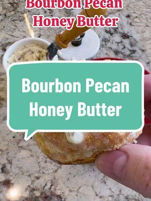 This butter is so easy to make and it’s even more delicious!  Great on everything! Bourbon Pecan Honey Butter.  #honeybutter #butter #EasyRecipe #breakfastrecipes #cookingwithbourbon #bourbontiktok