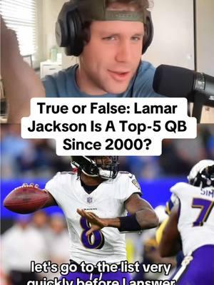 True or false: Lamar Jackson is a top-5 QB since 2000? #reaction #lamarjackson #ravens #saints 