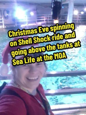 Christmas Eve spinning on the TMNT Shell Shock and going above the tanks at Sea Life aquarium at the Mall of America. #queenshellspinnermoa #contentcreator👑🐢 #tmntshellshockride #sealifemn #mallofamerica 