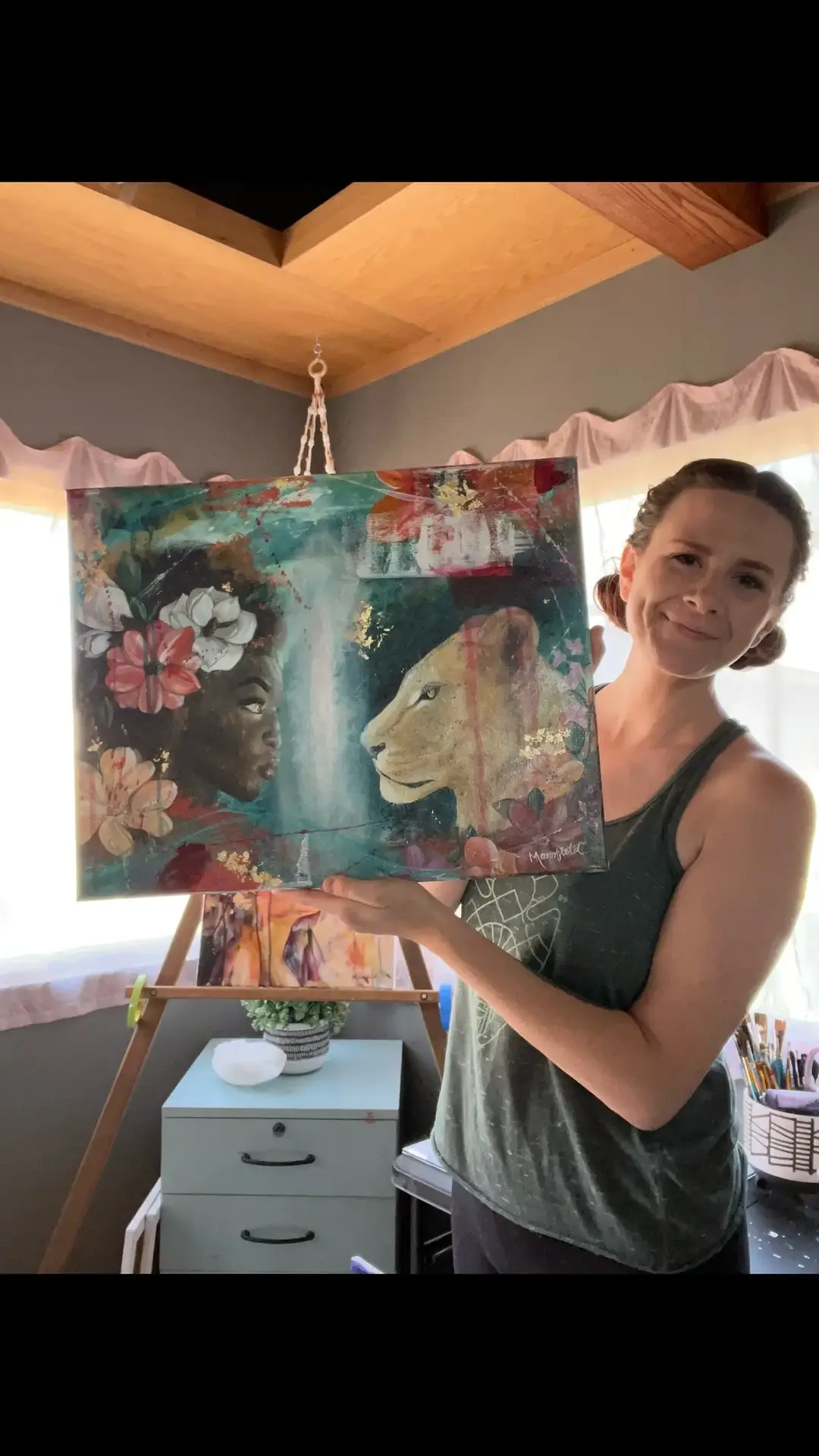 ✨ Meet the Artist ✨ Hi everyone! I’m Natasha, an abstract intuitive painter, and today I’m excited to share one of my favorite pieces, “Strength.” This acrylic painting depicts a woman facing the strongest part of herself, represented by a lion, with a light portal between them. 🦁✨ Painting is my way of connecting with the deeper parts of myself and the world around me. Each stroke and color choice is guided by intuition, allowing me to express emotions and energies that words often can’t capture. I love creating art that resonates with others and helps them find their own strength and light. I’d love to get to know you all better! Where are you from? 🌍 Follow me on Instagram in case TT goes away! My business page is the same name as my TT. If you want to follow my art page, it is @nmansfield.artistry. #AbstractArt #IntuitivePainting #Strength #AcrylicPainting #ArtisticJourney #ChakraAlignment #OracleReadings #ArtistLife #EtsyShop #ArtCommunity