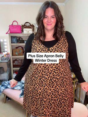 I don’t know how long the sale will last on this plus size dress but right now it’s only $20 and it looks so cute on. It does a great job at camouflaging my apron belly and I feel so cute in this style. #plussize #plussizeoutfits #winteroutfitideas #apronbelly #apronbellybaddies #winterdress #plussizefashion 