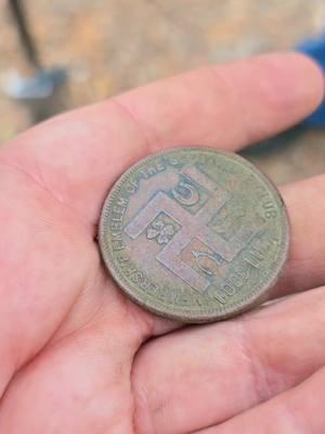 Pre WWII Token Coin #letsgo #couple #metaldetecting #LIVE #token #lucky #wwII 