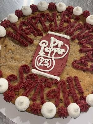 This one is for the Dr. pepper lovers🤍🤩 every friend group has that one person!! #drpepper #cookiecake #shugslaurel #birthday #fyp 