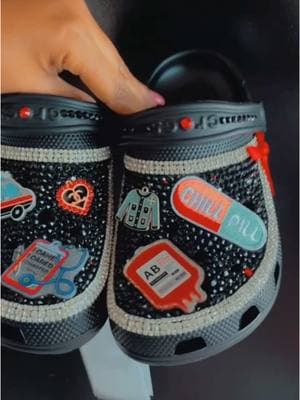 #nursesoftiktok #nursecrocs #healthcareworker #blingcrocs #blingclogs #endoftime #healthcare #explore #custommade #explorepage #foryoupage 