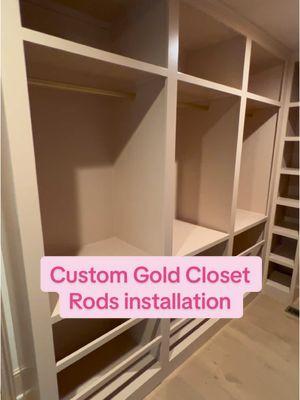 Custom-made gold clothing rods are installed in the dressing room #dressingroom #wardrobe #closet #customcloset #interiordesign #design #interior #homeimprovement #handyman #maxhandypro #cltnc #charlottenc #installation 