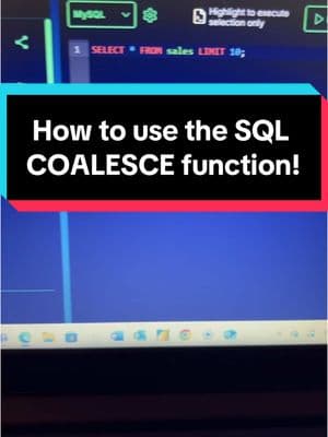 How to use the SQL COALESCE function! Use code ELIJAH25 for 25% off on Analyst Builder! #dataanalystjob #dataanalysis #dataanalytics #dataanalyst #sql #learnsql #sqlpractice #sqltips #sqltutorial #analystbuilder #alextheanalyst 