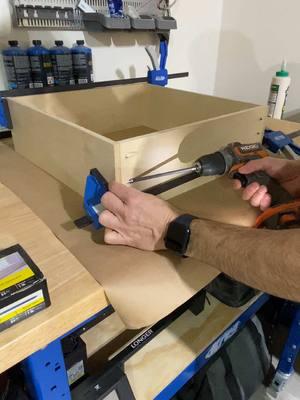 Kreg pocket holes make it easy to make drawer boxes. #kregjig #kreg #drawer #drawerbox #fyp #woodtok #woodworking 