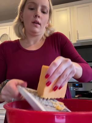 Moments before disaster… I ended up completely ruining the roux for this one so all of that cheese was wasted and I had to hand grate a ton of cheese again to make another one 😭 #macandcheese #macandcheeserecipe #christmasdinner #gratingcheese #electricgrater #relatabl #gratingcheeseforkids #cookingwithkids #annoying #cutekid #sahmlife #momlife 