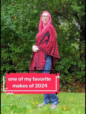 I fell in love with blanket shawls this year (check pinned video) and I got SUPER creative and halfway made my own spiral granny square pattern!! what do you think? ✨pattern is three giant granny squares, pick your design or make your own!✨yarn is @JOANN Stores big twist twinkle in black and Big Twist Value in Red✨ available on my @Ko-fi.com link in bio #amelzingstitches #crochet #2024 #crochetersoftiktok #blanketshawl #grannysquare #shawl #CapCut 