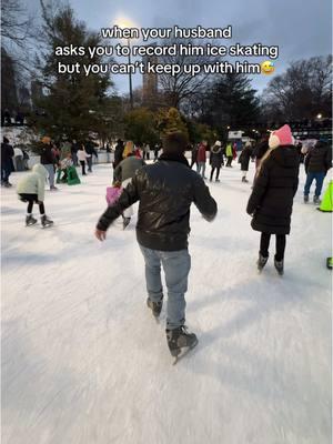 Why is it in every relationship one of us can skate and the other can barely get on the ice?😭 #IceSkating #husband #couplecomdey #couples #husbandsbelike #thedifedes 