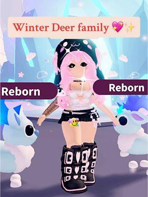 I'm obsessed with the Winter Deer family!!!✨ Who's your favorite? I love the Winter Doe but the little Fawn is just too adorable!!! It's so tiny! Haha 💖🥹 Pet design wise, I give these Adopt Me pets a 10/10 ⭐️ The neon and mega versions are so so beautiful! #adoptme #adoptmeroblox #adoptmepets #cocopinksky 