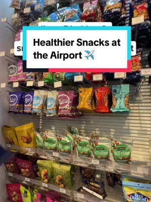 Healthier Airport Snacks from a Dietitian! ✈️ everyone’s definition of “healthy” looks different but when you’re stuck at an airport and starving - these are some of my favorite go-tos! #airport #airportfood #airportsnacks #highprotein 