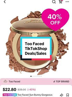 Make sure you’re catching all the best deals!  #makeup #makeupsales #toofaced #toofacedmakeup #bronzer #highlighter #tiktokshopcreatorpicks #tiktokshopholidayhaul #toptierdecember #giftguide #tiktokshopyearendsale #mooncrush #ttsdelightnow #mademyyear #newyearnewaura 