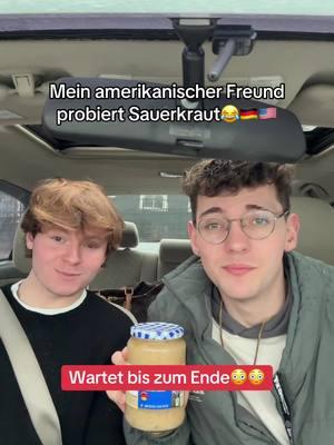 Mein amerikanischer Bestie🇺🇸 probiert zum ersten Mal deutsches Sauerkraut🇩🇪😂 LOL #amerikaner #americanreacts #reaktion #germanfood #deutschesessen #sauerkraut #auslandsjahr #amerika 