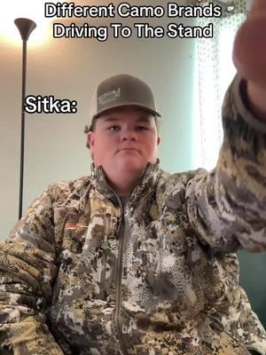 Different Camo Brands Going To The Stand/Blind #hunting #huntingtiktok #sitka #sitkagear #huntingcamo 