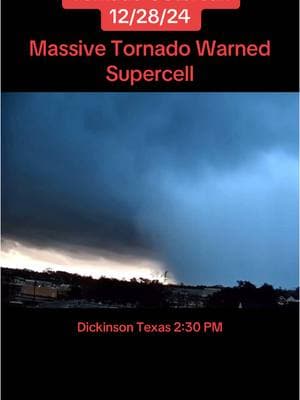 Tornado warned HUGE lowering from a supercell in Dickinson Texas around 2:30PM EST. #tornado #supercell #tornadooutbreak #texas #texastornado #wallcloud #severeweather