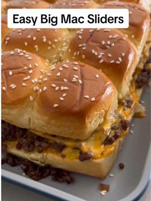 This is THE app you need for New Year’s—feeds a crowd and tastes amazing! 🍔 🍔 🍔 🍔 Head to our profile 🔗 to get the recipe.  @Kroger @French’s  #BigMacSliders #PartyFoodGoals #NewYearsEats #CrowdPleaser #SlidersForDays #EasyRecipes #Hip2SaveEats