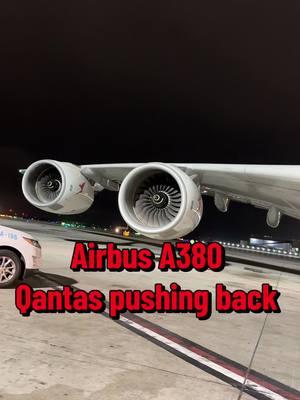 Airbus A380 Qantas Pishing back #airbusa380 #airplane #a380 #bigairplanes #airbusa380landing #unitedstates #airportlife #airplaneS #a380vsb747 #aviation #airplanespotting 