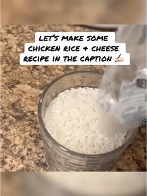 chicken, rice, and cheese recipe ingredients: 1 cup white rice 2 cups water 2 tablespoons butter 2 chicken thighs (or chicken breasts) seasonings of your choice (e.g., salt, pepper, garlic powder, paprika) 1 cup shredded cheese (cheddar, mozzarella, or your favorite) instructions: cook the rice: melt the butter in a pan over medium-high heat. add the rice and cook for 2 minutes, stirring to coat the rice in butter. add the water and seasonings of your choice and bring to a boil. once boiling, cover the pan and reduce the heat to low. let the rice simmer for 13 minutes. check if there’s any water left; if so, cook for an additional 2-4 minutes until the water is absorbed. prepare the chicken: cut the chicken thighs into bite-sized pieces. cook the chicken in a separate pan over medium-high heat. add your preferred seasonings and cook until the chicken is fully cooked and no longer pink inside. combine and serve: once the rice and chicken are cooked, combine them in a large bowl. add the shredded cheese and mix until the cheese is melted or melt in the microwave like i did. mix until everything is well combined. serve hot and enjoy! feel free to customize the seasonings and cheese to your taste. enjoy your meal! 🍽️  #FoodTok #DinnerIdeas #EasyRecipes #chickenrecipes #ricerecipes #cheesyrecipes #homecooking #quickmeals #tasty #Foodie #yum #recipeoftheday #cookingathome #comfortfood #FoodLover