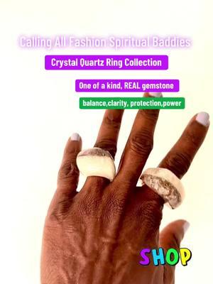 Limited Collection of Rutilated Crystal Quartz Rings. These beautiful statement rings are showstoppers along with the healing benefits of wearing this particular ring which include protection, clarity, balance, power. You won’t be disappointed  #crystaljewelry #crystalrings #crystalhealing #crystalhealingenergy #crystalhealingjewelry #fashionjewelry #fashionrings #shoptiktok #blackbusinessowner #lovemolinarbrand 