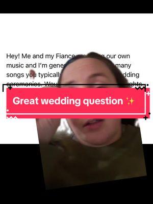 It is a lot less than you think! Typically picking four dedicated songs for the wedding ceremony 💍 💍 #weddinganswer #weddingopinion #weddingthought #weddingplanningtips #weddingplanningtip #weddingtiktok #weddingplanner #weddingplanning #weddingplanningadvice #weddingguidance #2024bride #2025bride #2026bride    