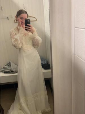 Am I crazy for almost buying this? 😂  #vintageweddingdress #vintageweddinggown #vintagewedding #vintagegown 