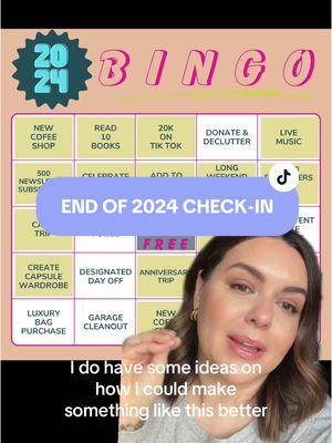 End of Year Check-In: 24 for 2024 bingo progress  #thelifeedit #2024goals #endofyear #endofyearrecap #livingfully #2024 #30somethingsoftiktok #goals  #travelgoals  @Clare V.  @shopltk #greenscreen 