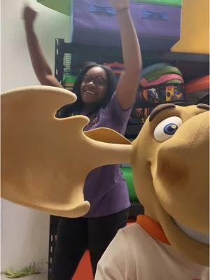 Jt may have stole the show with his antlers 🤪 #dance #mascot #mascota #mascotas #costume #character #jtthemoose #jt #moose #indoorplayground #indoorplaygroundowner #jamtimeplay #jamtime #fyp #foryou #massachusetts #lalala #icantfindyoursilverlining 