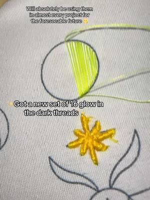 Love me some glow in the dark 🌝✨ #glowinthedark #embroidery #art #artist #artproject #sewing #thread #glow #ttshop #TikTokShop 