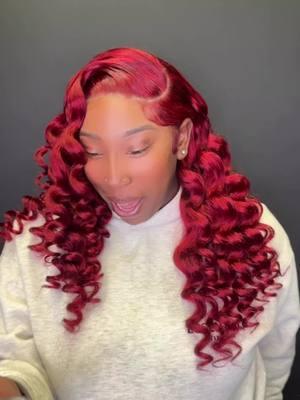 I love my ruby red wig comes custom color red 12x4 deep wave 24 inch’s  shop this wig www.katorewigs.com #redwig#lithoniahairstylist #nychairstylist #sewing #atlhairstylist #lacefrontalsewin#conyerhairstylist #roziekatore#hairstyles#atlhairstylist 