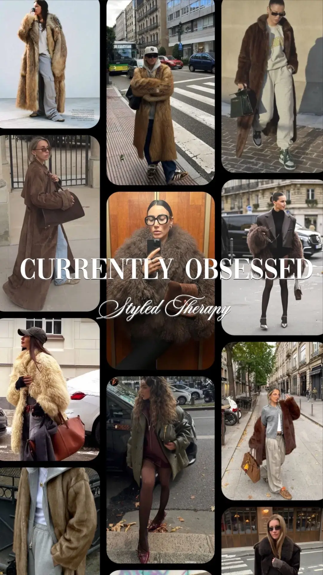 This week’s fashion fixations: over-the-knee boots, Mongolian fur coats, statement brooches, sleek monochrome looks, elegant gloves, classic tweeds, and chic lady jackets. Effortless style, timeless vibes. #FashionMood #WinterTrends @pinterest #StreetStyle #FashionGirl #StyledTherapy #OOTD 