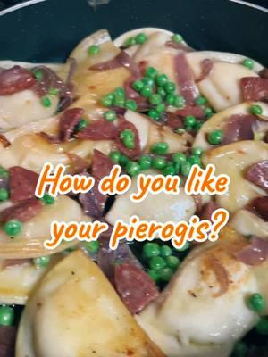 How do you like your pierogis? Boiled, fried, baked? This simple recipe is quick and easy with red onions, soppressata, sweet peas, butter and olive oil. Enjoy!  #pierogies #soppressata #soppressatacalabrese #onepanmeal #EasyRecipes #flavorfulrecipes #nutritionalvaluewithjanak 