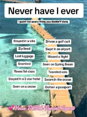 Who will have the lowest points?? #thetropicaltravelers #tiktoktravelagent #luxurytravel #travelagent #neverhaveiever #caribbean #traveltiktok #impressionislamujeres 