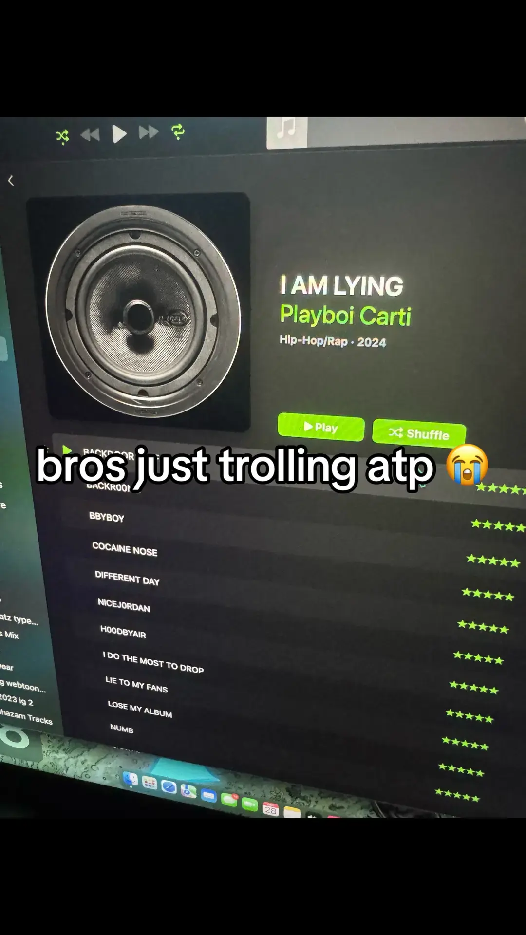 I AM (NOT DROPPING) MUSIC ⁉️⁉️⁉️ (im clipfarming rn dont mind me) #carti #playboicarti #iammusic #album #music #fypage #migueloofsmemes #iamlying 