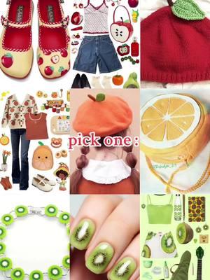 Which one are you? :D#fruit #fruitgirl #kawaii #fruits #kawaiifashion #twee #morikei