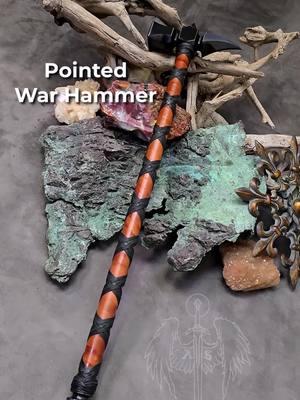 Our Standard War Hammer Typical length between 21 and 22 inches Weight is around 9 Lbs. This is an easily wearable and wieldable war hammer. Not all of our war hammers are massive. :) #warhammer #hammertime #hammer #renfaire #vikings #Medieval #renaissance #realsteel #steelart #hammersmith #michiganartist #ArchangelSteel