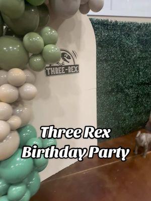 I toned it down a notch since his last party #balloon #balloonart #balloonarch #birthdayparty #birthdaypartyideas #partydecorations #balloonpump #diyballoongarland #dinosaurparty 