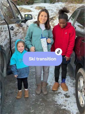 Thought this would be an easier transition to make 😅🤣 Ski transition featuring my @Simple Modern ski water and my brave skiing girls !!  #skiing #skitransition #transitions #nc #thingstodoinnc #familytime #familytransition #familyactivities 