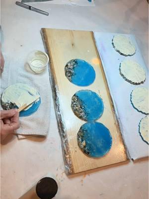 Liquid latex works great for masking! link in bio to my Amazon storefront to find it. #karenhammondart #beachart #coasters #masking 