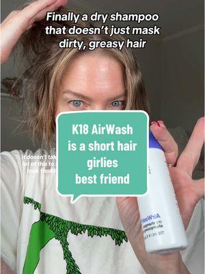 K18 AirWash has taken dry shampoo to a whole new level. No white, sticky residue and it lasts up to 3 days ✨ #k18airwash #k18dryshampoo #dryshampoo #day3hair #greasyhair #finehair #shorthairproducts #hairgoals #tiktokshopnewyearnewaura #truegreta 