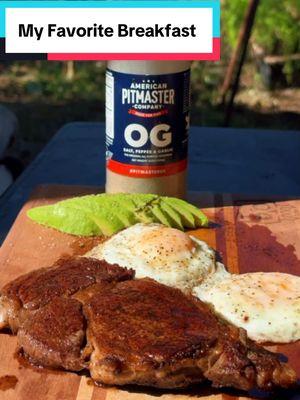 Steak & eggs, my favorite breakfast other than chilaquiles 🔥 @ArnieTex 🧂 - #forkit #grillin #blackstone #steakneggs #steakandeggs #ribeye #backyardcooking